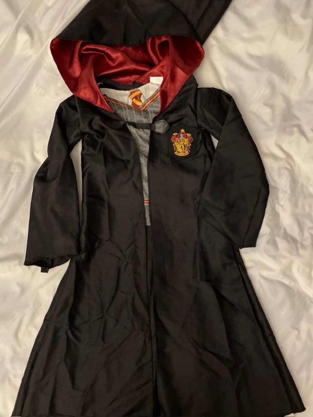 Harry Potter Gryffindor Hooded Costume Child Size S Black Red Embroidered Patch